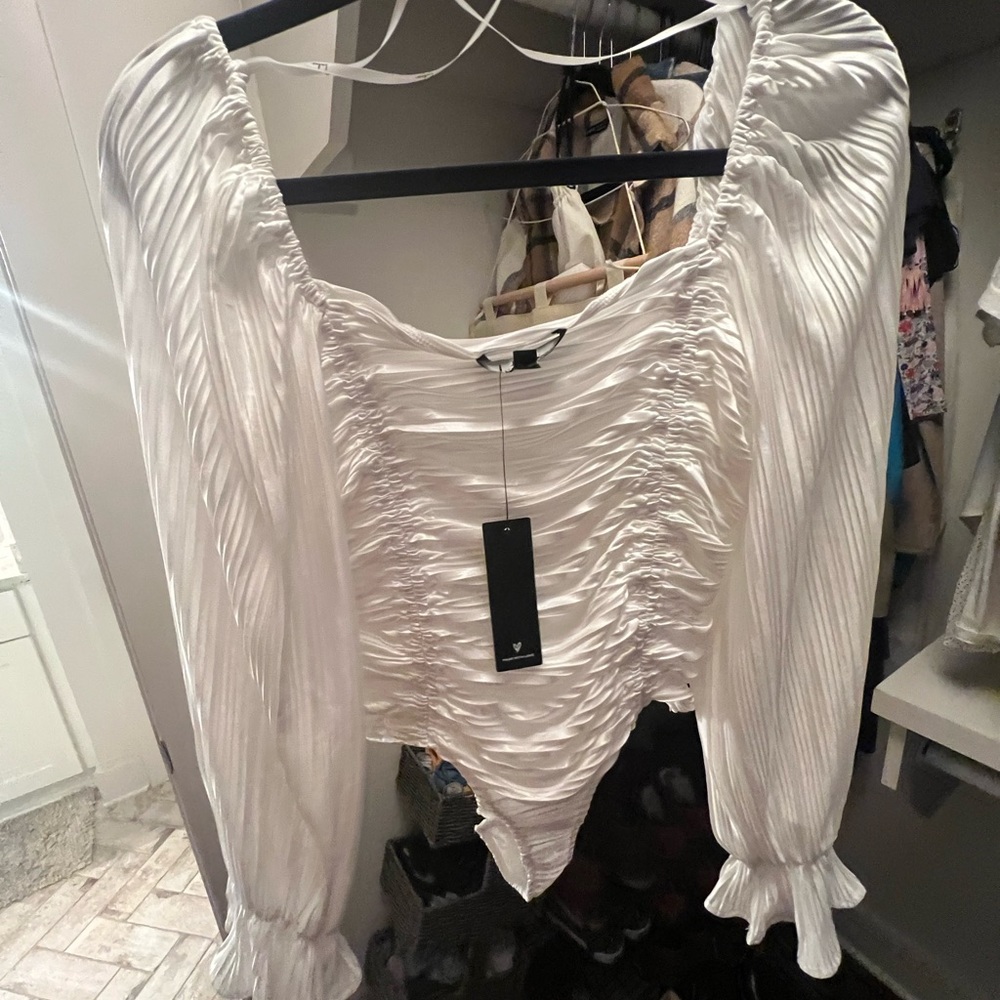 White corset bodysuit top